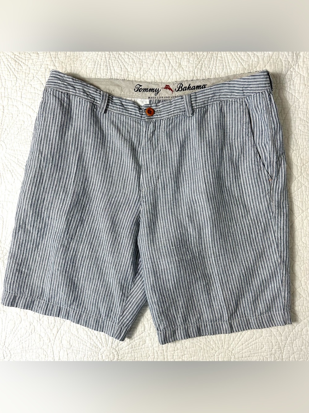 Tommy Bahama 100% Linen Striped Shorts Mens 36
